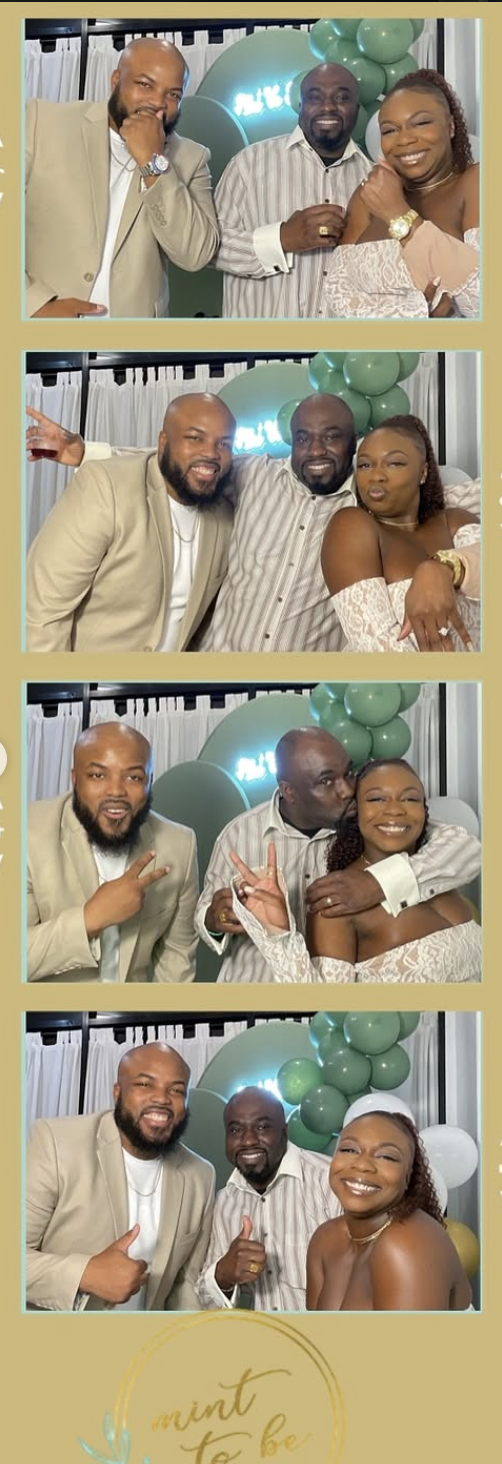 Photo booth strip — guests celebrating